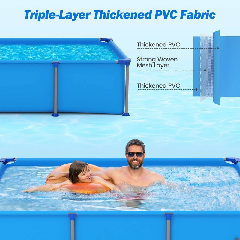 Costway 690 Gal Outdoor Family Swimming Pool with Metal Frame - See Details