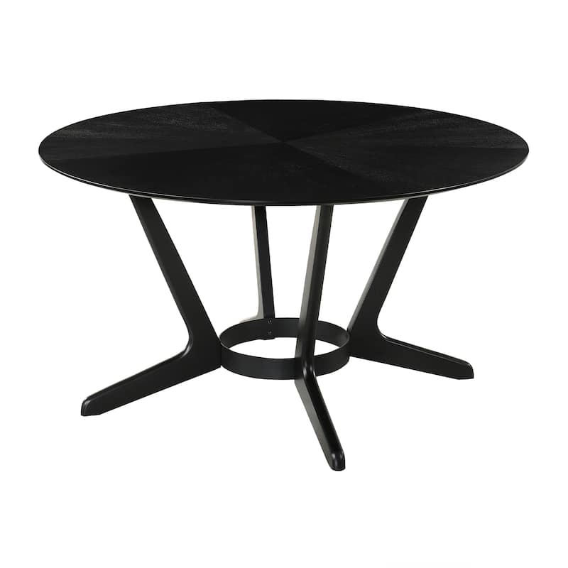 Santana Mid-Century Modern Round Wood Dining Table