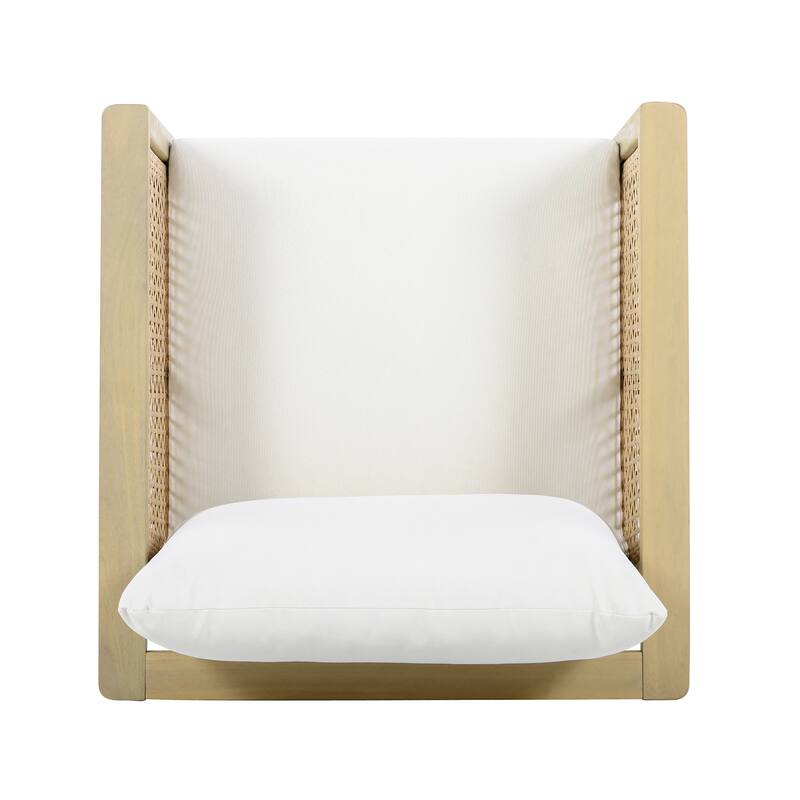 Christopher Knight Home - Outdoor Acacia Wood & PE Wicker Club Chair with Detachable Cushion