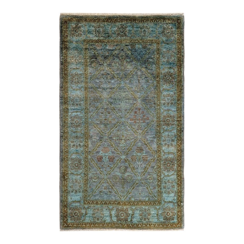 Vibrance, One-of-a-Kind Hand-Knotted Area Rug - Gray, 3' 2" x 5' 2" - 3' 2" x 5' 2"
