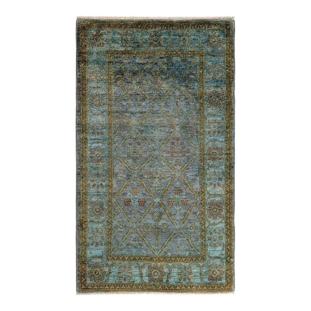 Vibrance, One-of-a-Kind Hand-Knotted Area Rug - Gray, 3' 2" x 5' 2" - 3' 2" x 5' 2"