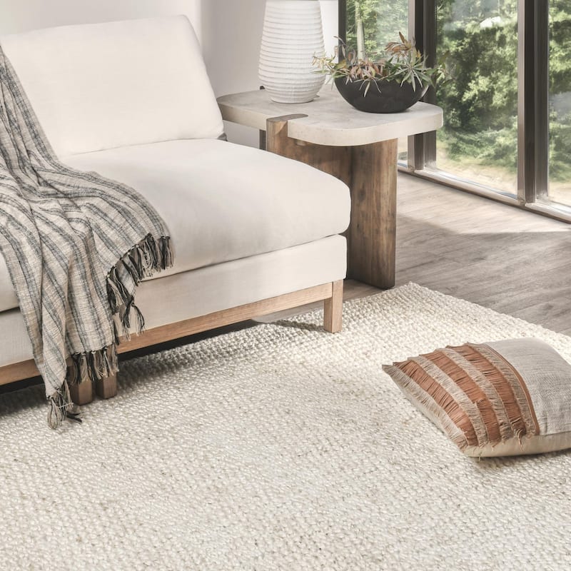 Villa by Classic Home Santa Cruz Jute Handwoven Accent Rug - 8x10 - Ivory