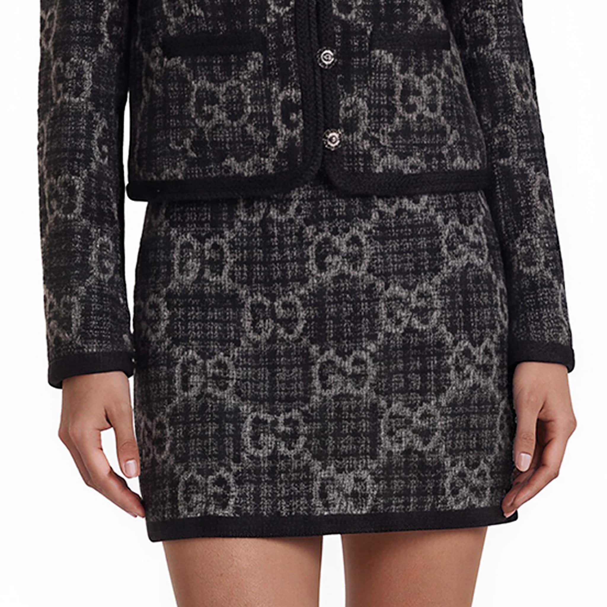 Gucci GG Tweed Wool Skirt