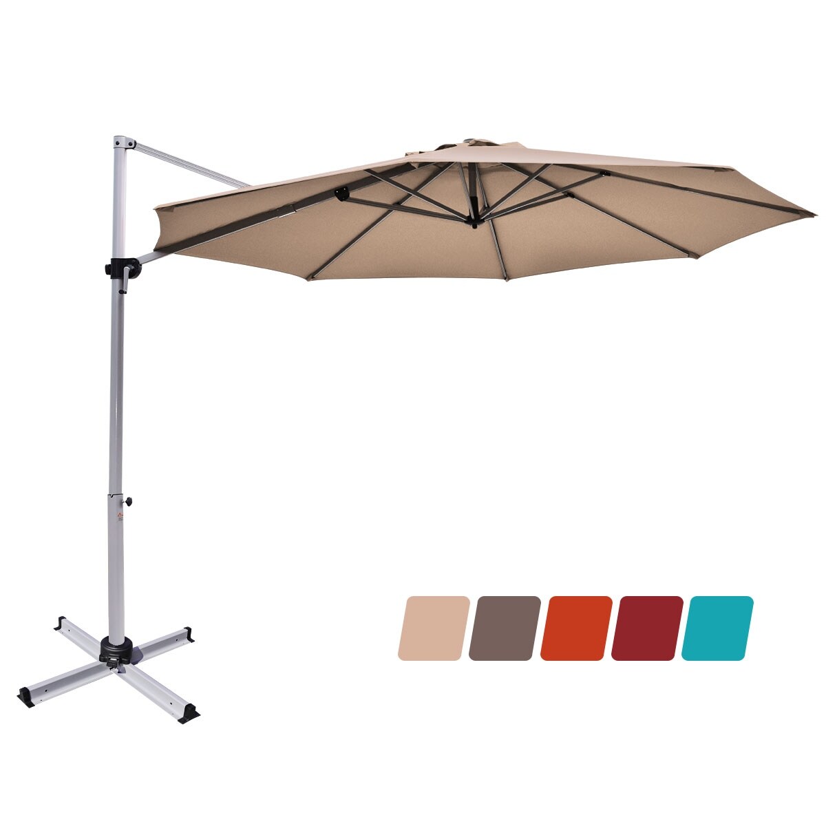 Shop Black Friday Deals On Costway 11 Patio Cantilever Offset Umbrella 360 Degrees Rotation Overstock 30638325
