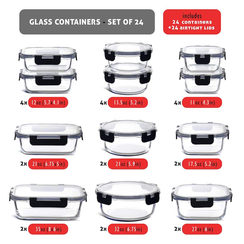Empyrean Glass Food Storage Containers with Lids