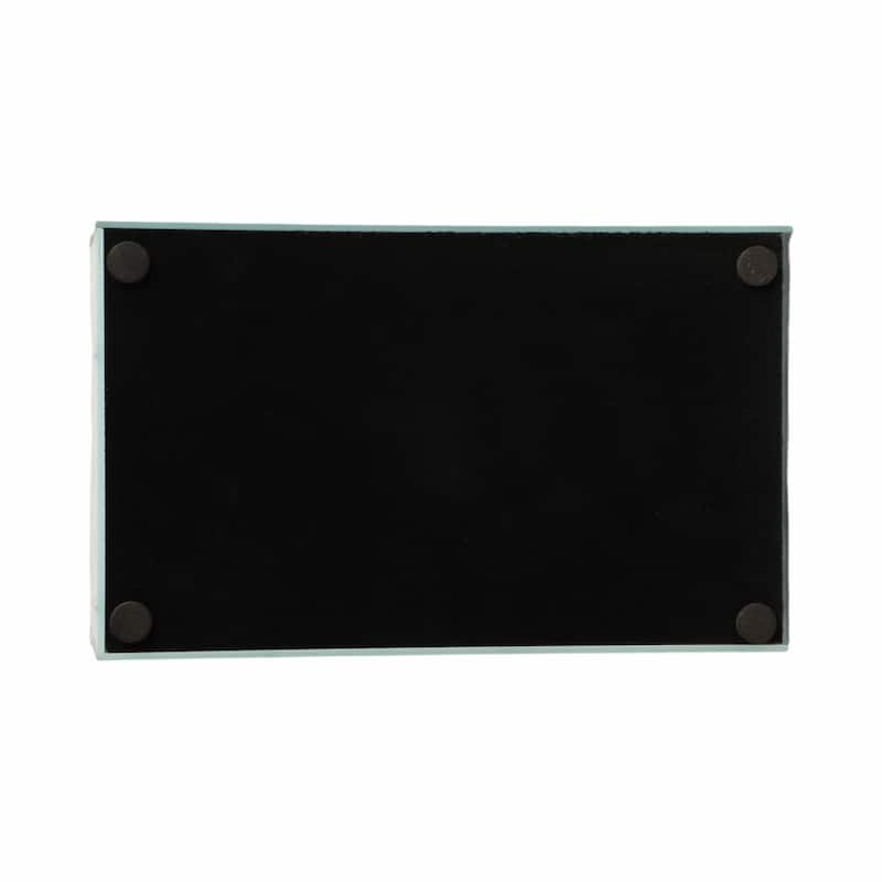 Decorative Glass Sparkly Storage Box with Stone Top - 8"