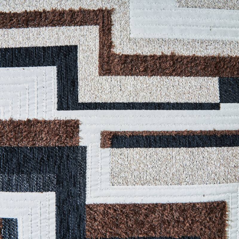 Roundhill Furniture Solenne Oversized Modern Loveseat with Jumbo Corduroy Upholstery, and Two Accent Pillows - N/A