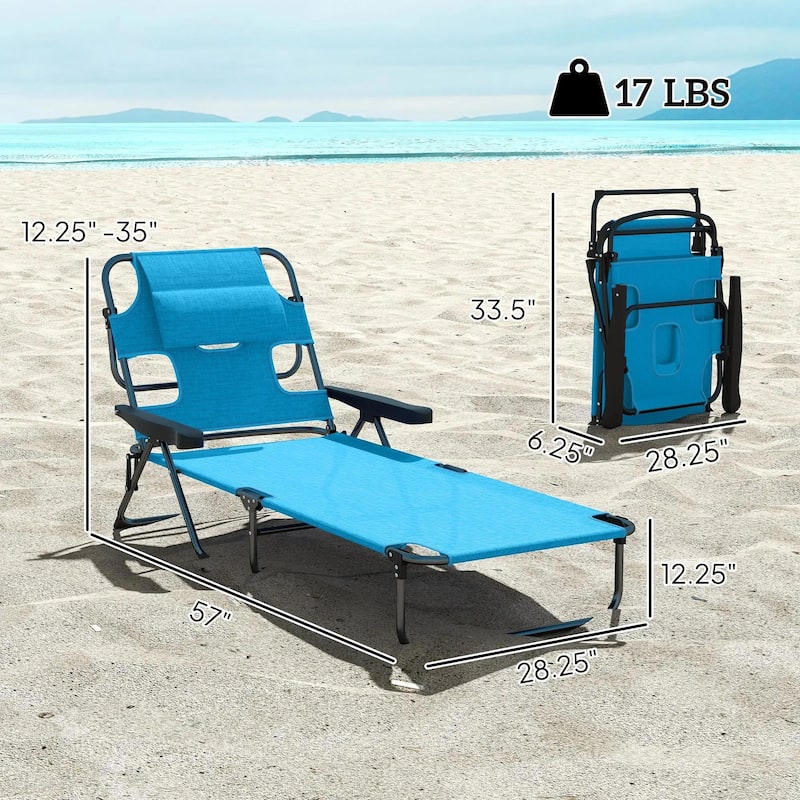 Folding Lounge Chair with Reclining Back