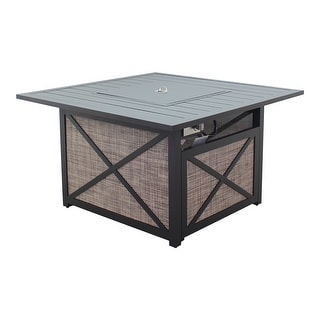 Courtyard Casual Santa Fe Square Fire Pit in Java with 18 lbs of Amber ...