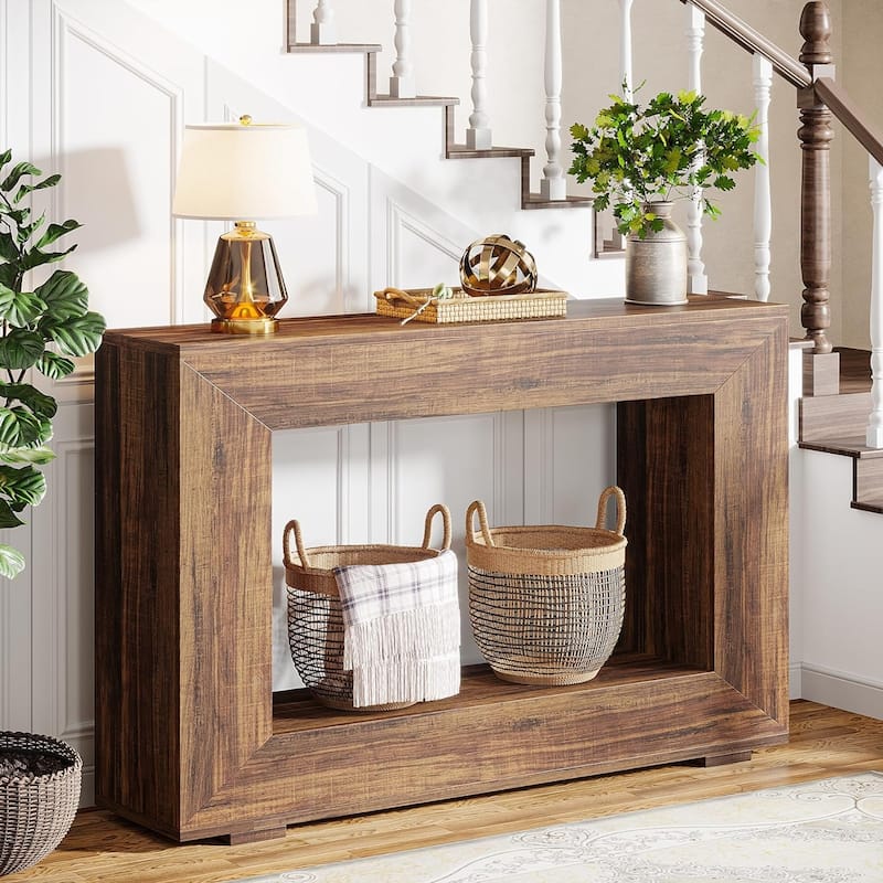 Rustic Console Sofa Table for Entryway, Hallway, Living Room - 47.24" W x 32.8" H x 11.81" D