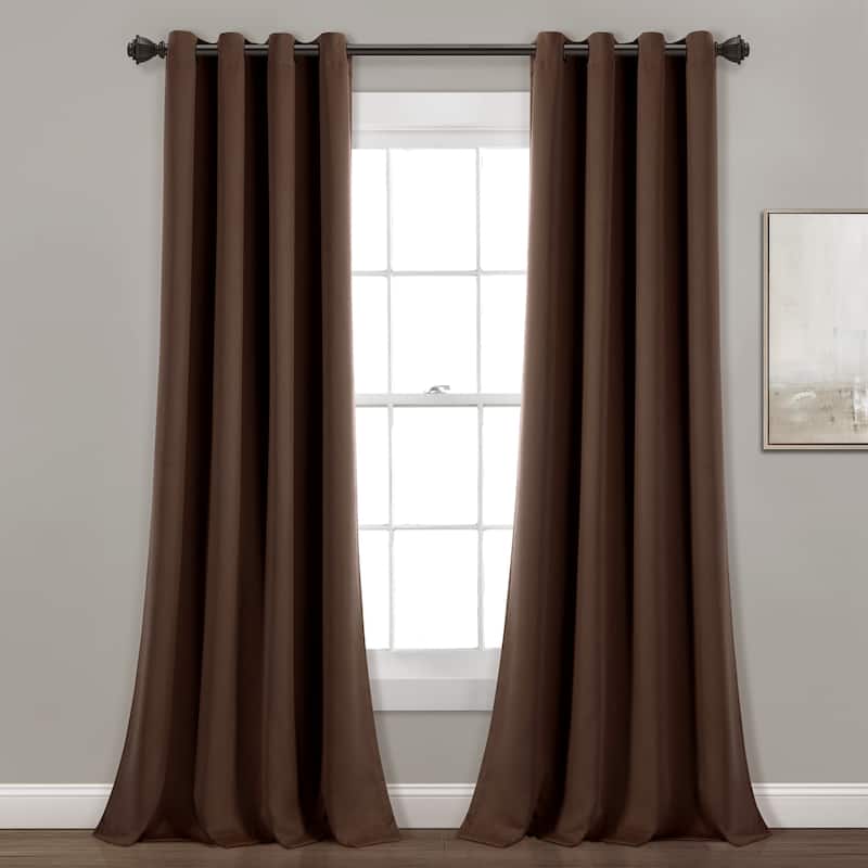 Lush Decor Insulated Grommet Blackout Curtain Panel Pair - 52"W x 84"L - Chocolate