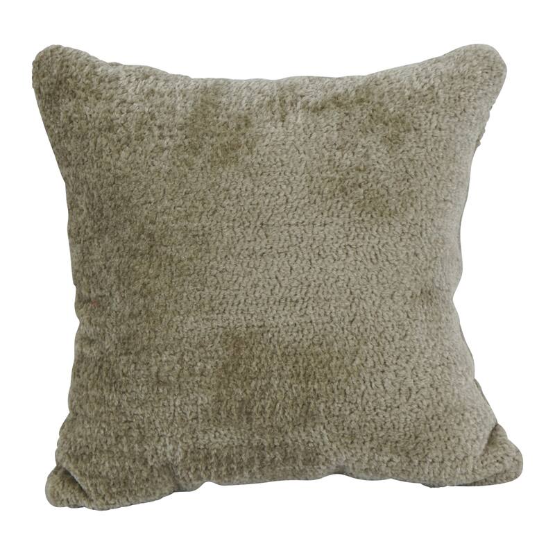 Blazing Needles 17-inch Square Synthetic Fur Throw Pillow - Elton Taupe