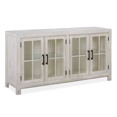 Magnussen Home Bronwyn Alabaster And Toasted Nutmeg Buffet Curio - 66''W x 19''D x 34.5''H