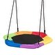 preview thumbnail 1 of 6, 37" Hexagon Tree Kids Swing with Adjustable Hanging Rope - 37"x 33"x 40"- 63" (L x W x H) Multi