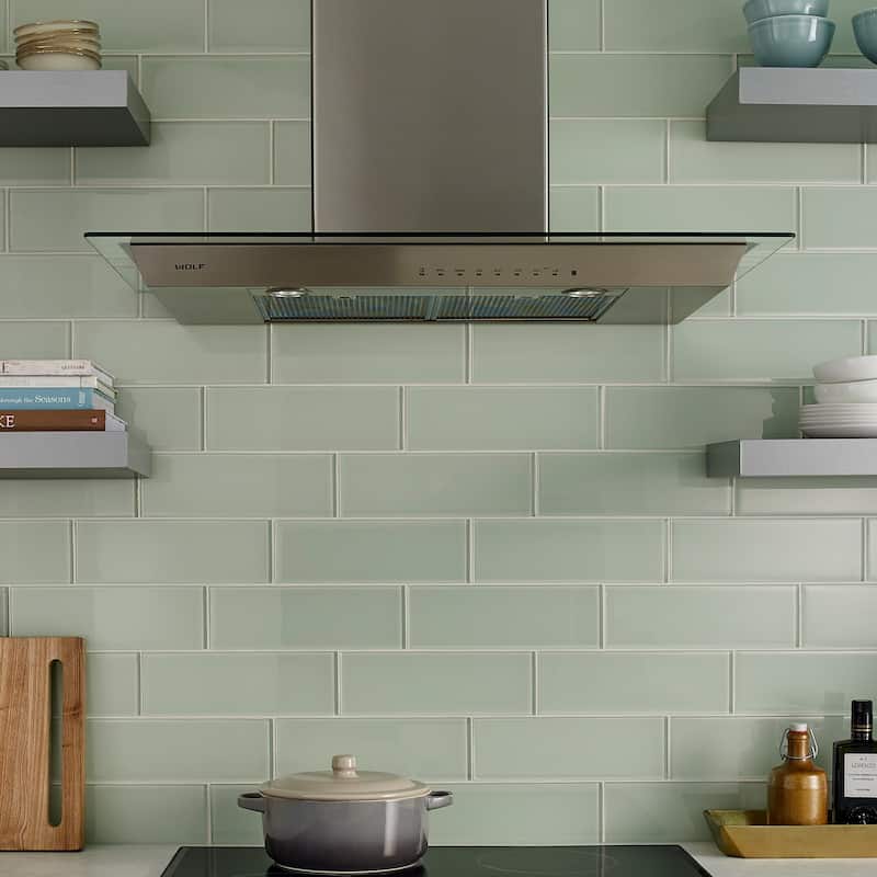 Ackland AKM-G-4X12TL-CA 12" x 12" Glass Subway Wall Tile - Glossy