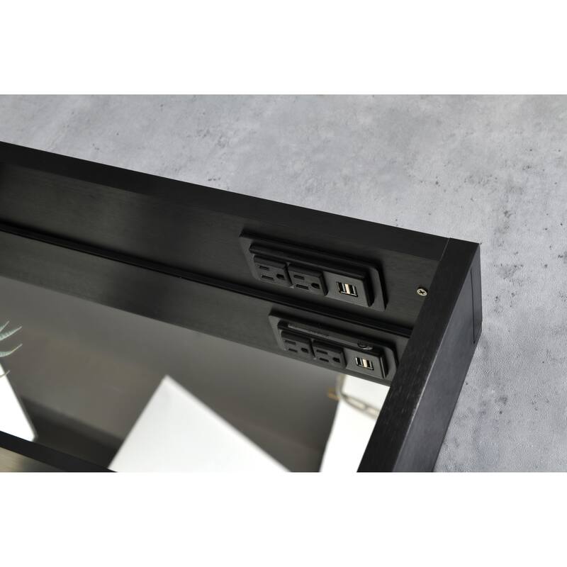 36"x24" LED Lighted Bathroom Medicine Cabinet with Mirror,Adjustable Shelves,Intelligent Switch Cabinet,Aluminum Frame
