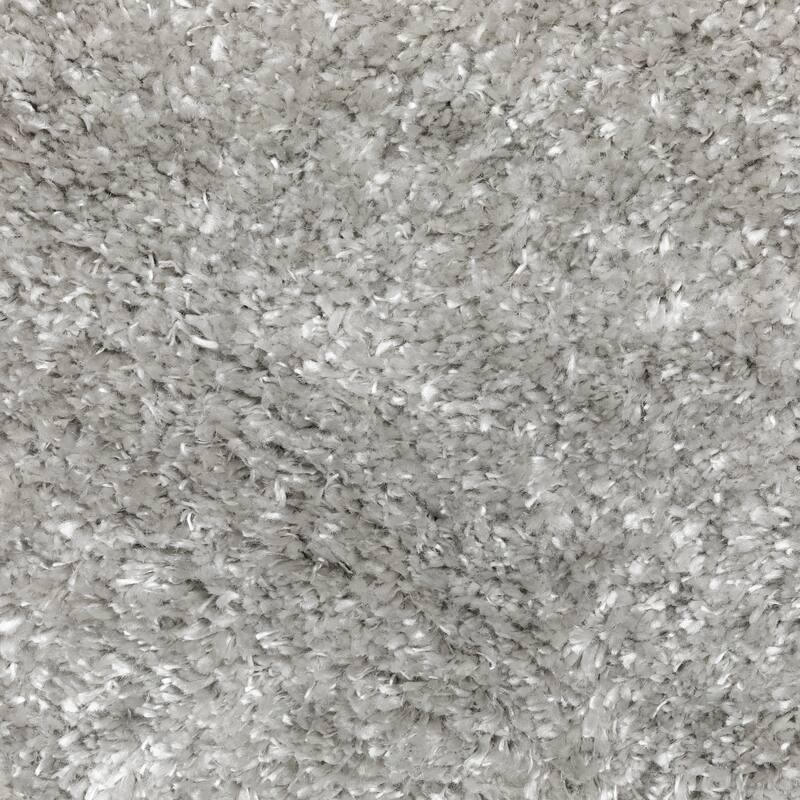 Hugo Plush Shag Solid Silver Area Rug - 5' 3" x 7' 6"