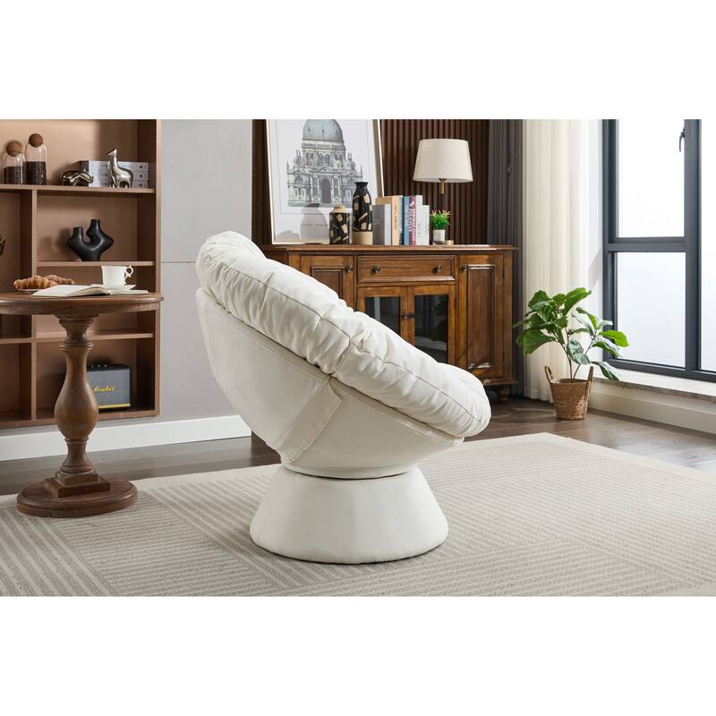 Oversized Swivel Accent Chair, 360-Degree Swivel Barrel Chair, Papasan Chair for Living Room and Bedroom Comfort