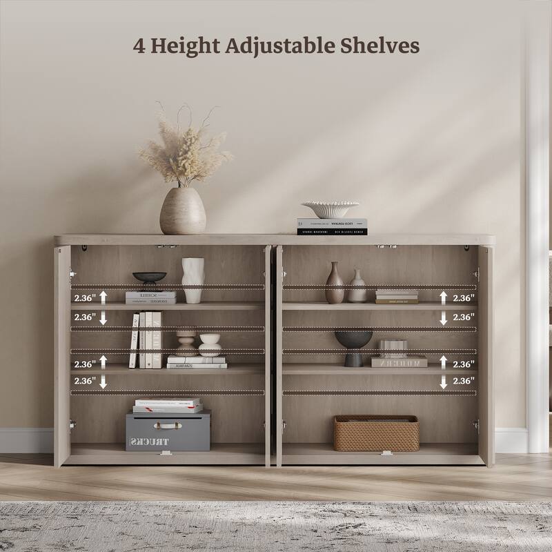 66.3W"Storage Cabinet with Adjustable Shelves