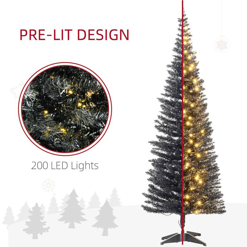 5' Slim Pre-Lit Christmas Tree with 160 Warm White LED Lights and 294 Branch Tips