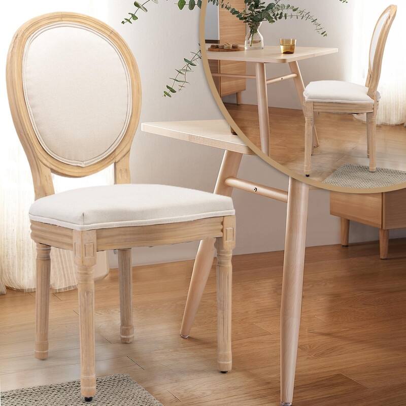 Upholstered French Style Nailhead Dining Chairs(Set of 4)
