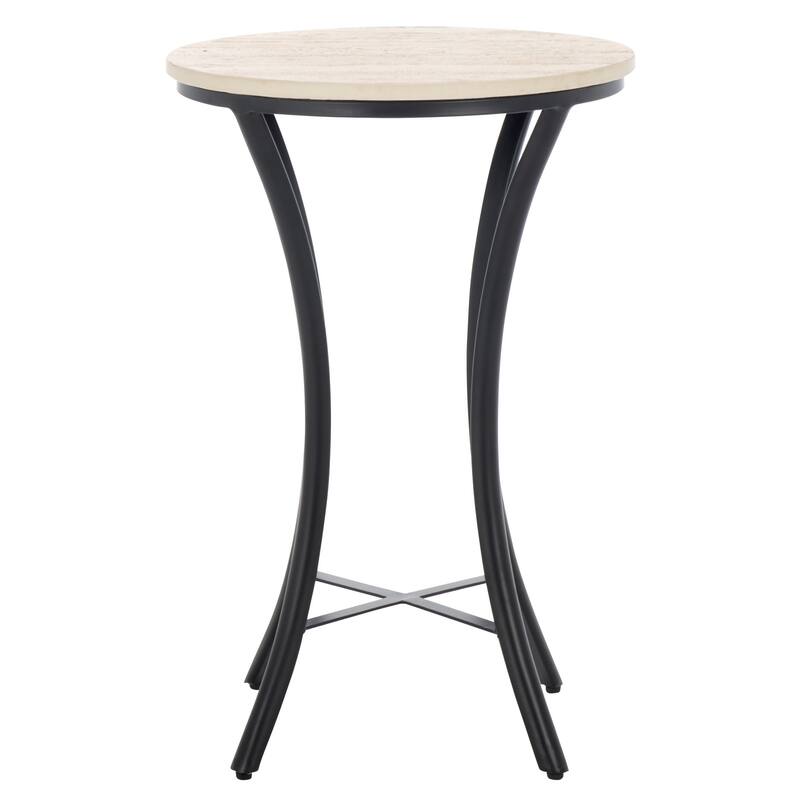 SAFAVIEH Home Saxony Travertine Side Table - 16"W x 16"D x 24"H