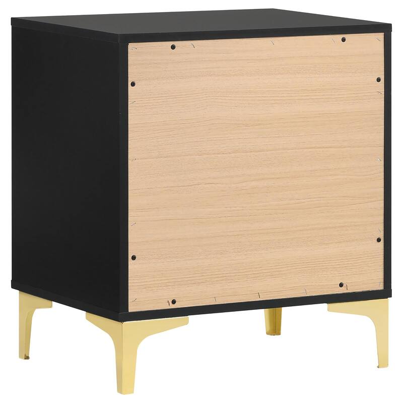 Lexie Black and Gold 2-Drawer Rectangular Nightstand