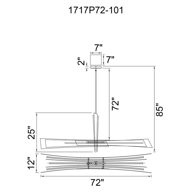 Solara Integrated LED 72in Black Chandelier
