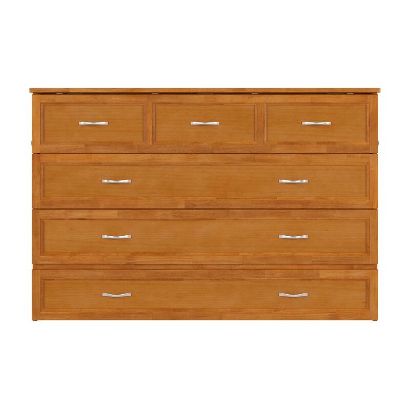 AFI Northfield Murphy Bed Chest with 6" Mattress, Storage Drawer & Built-In Charger