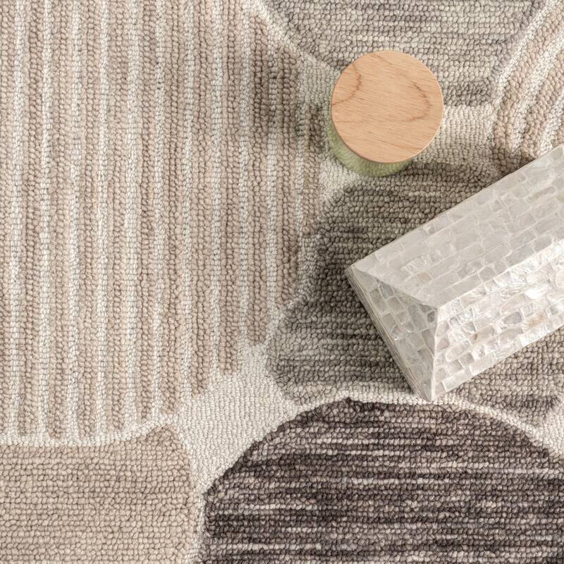 Nuloom Zora Contemporary Pebbles Wool Area Rug