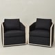 preview thumbnail 58 of 165, KINWELL 31"W Oak Frame Upholstered Swivel Barrel Armchair