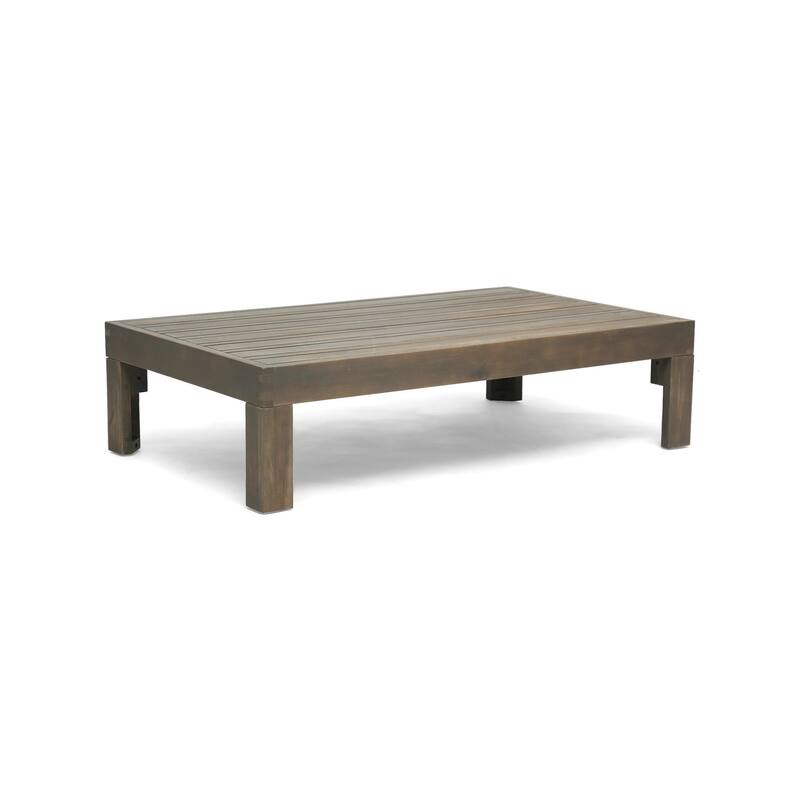 Liom 5pc Outdoor Sectional Sofa Set w Ottoman, Coffee Table, Gray