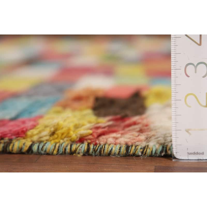 Plush Colorful Moroccan Area Rug Hand-Knotted Wool Carpet - 5'8" x 9'10"