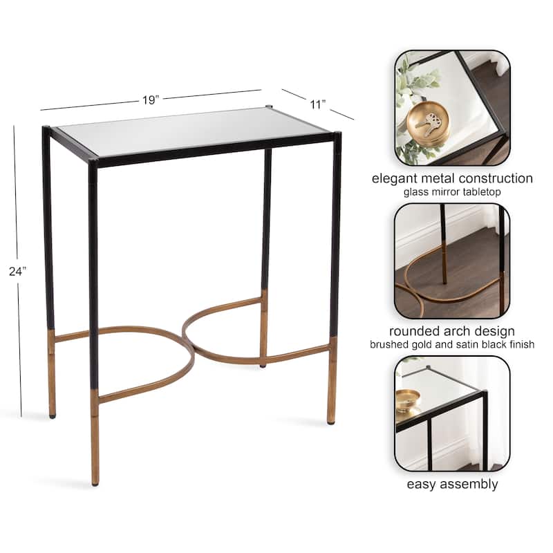 Kate and Laurel Catriona Side Table Mirror and Metal