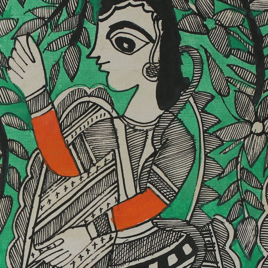 Handmade Wedding Celebrations Madhubani painting (India)