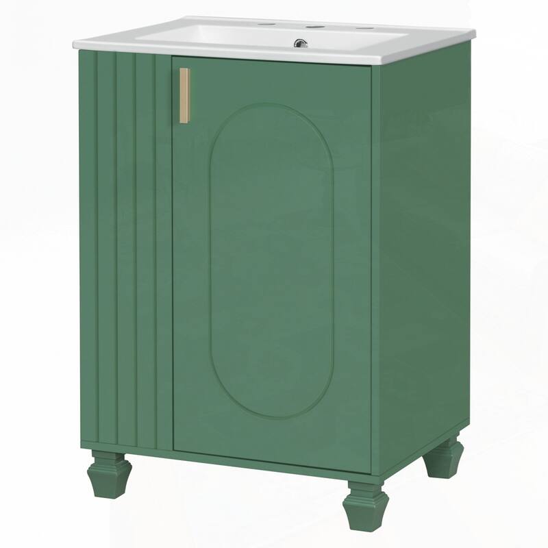 24" Bathroom Vanity with Sink, Bathroom Cabinet with Door Shelf