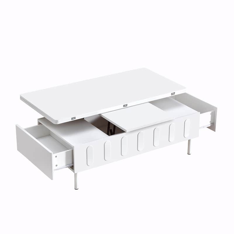 Lift-Top Coffee Table with 2 Drawers