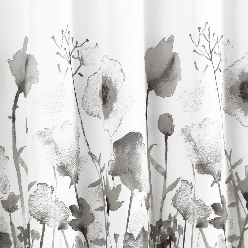 Lush Decor Zuri Flora Shower Curtain Light Gray