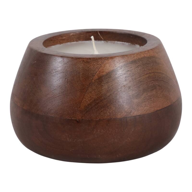 Decorative Vanilla Scented Mango Wood Bowl Candle
