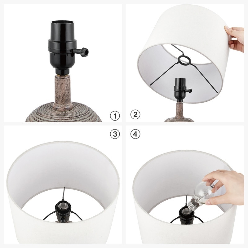 KAWOTI Set of 2 Farmhouse Table Lamps with USB Ports and Night L 並行輸入品 KAWOTI Touch Control Table Lamp Set with USB Ports (Set of 2) - On