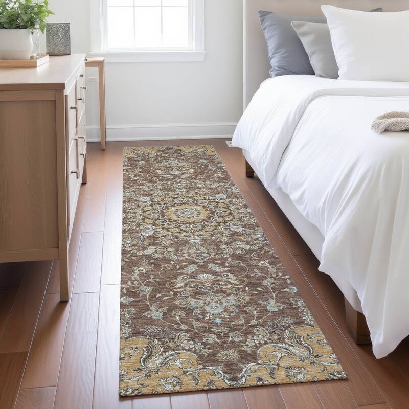 Machine Washable Indoor/ Outdoor Traditional Niko Chantille Rug