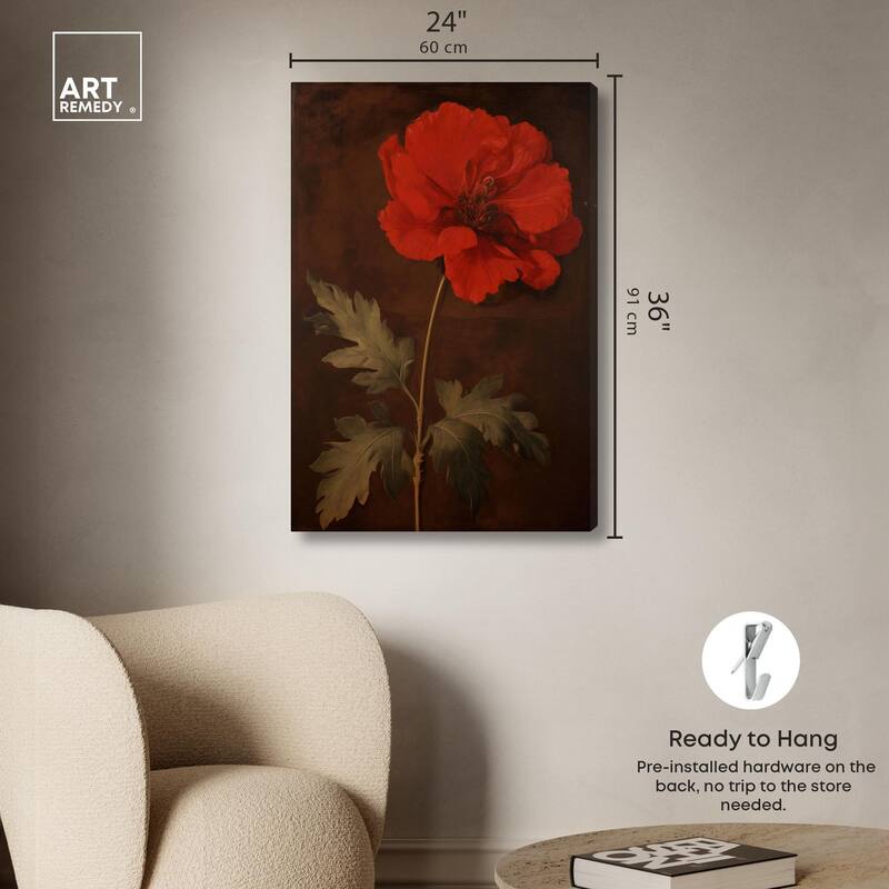 Flourish in Red I Canvas by Art Remedy, Gallery Wrapped