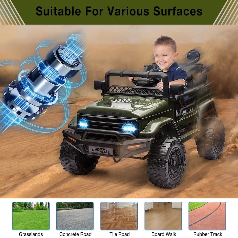 12V Kids 2-Seater Ride On Truck Car Electric Vehicles with Parent Remote