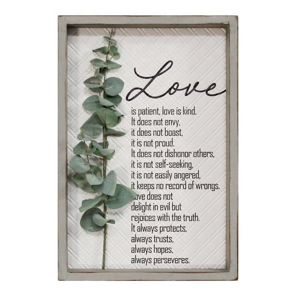 Love Is Patient Metal & Wood Framed Wall Art Love Is Patient Metal & Wood Framed Wall Art