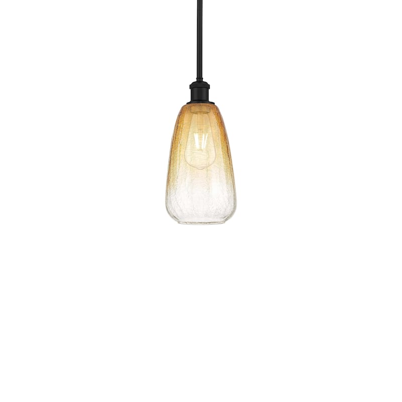 Innovations Lighting 516-1S-13-6 Brookhaven Almond Pendant Brookhaven - Matte Black / Amber