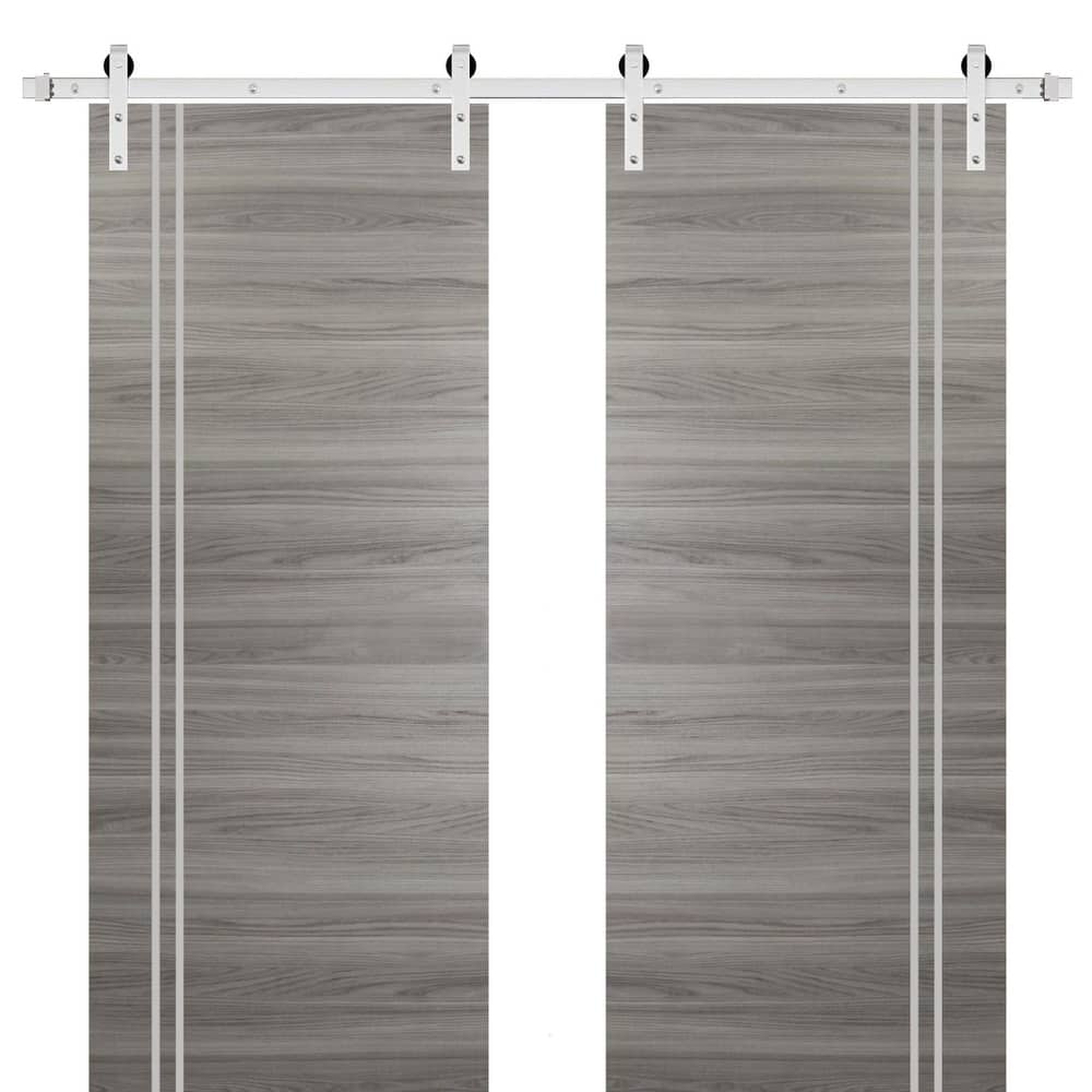 Sturdy Double Barn Door 36 x 80 with Planum 0310 Ginger Ash with 13FT
