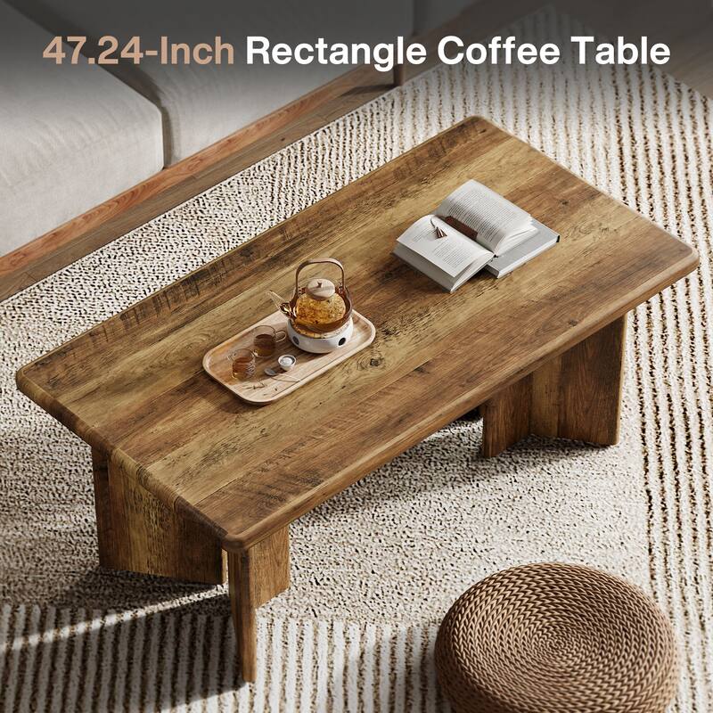 47.24" Farmhouse Rectangle Coffee Table for Living Room