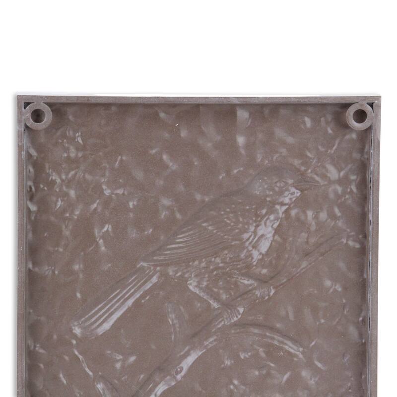 HomeRoots 10" X 10" White Bird Metal Square Hanging Wall Decor