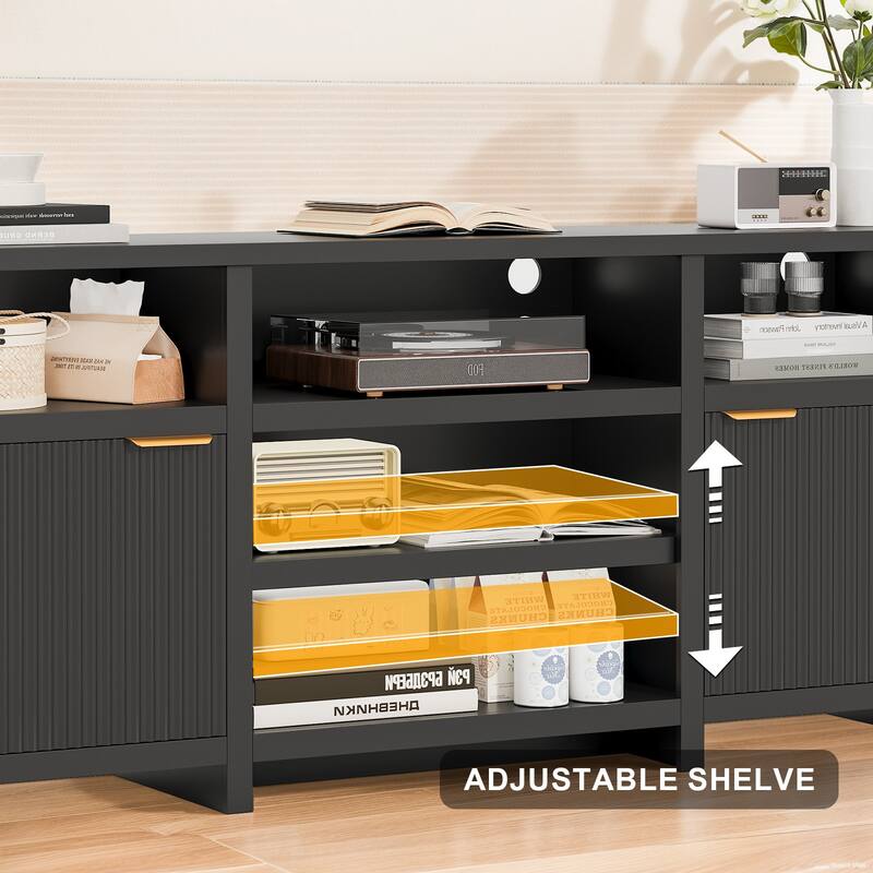 Pocassy LED Farmhouse TV Stand for 75 Inch