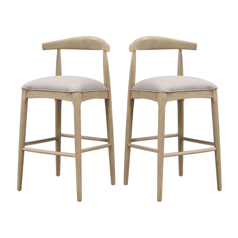 Christopher Knight Home - Tracy Modern Upholstered Bar Stool Set of 2 with Open Back in Pebble Fabric